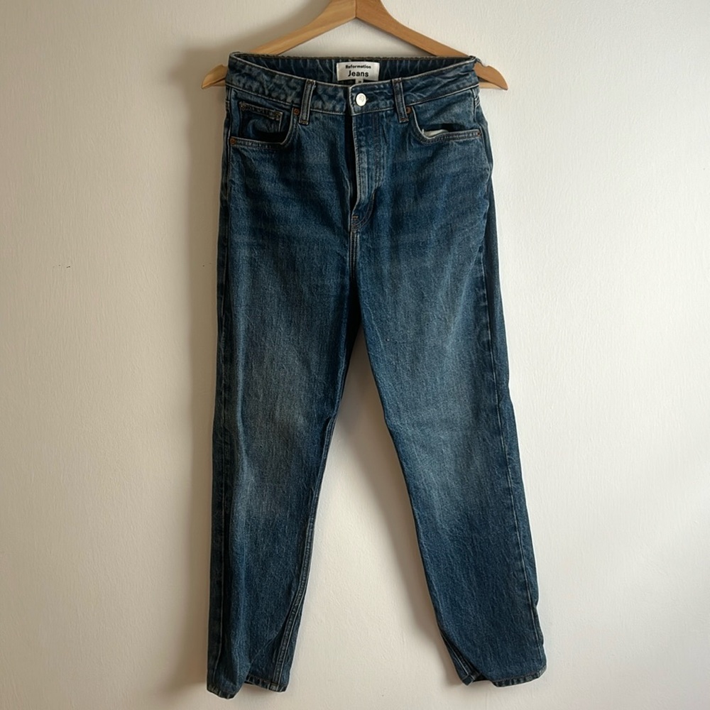 Reformation, 28, liza ultra high rise slim straight jean, excellent condition